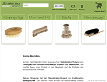 Tablet Screenshot of naturbuersten-versand.de